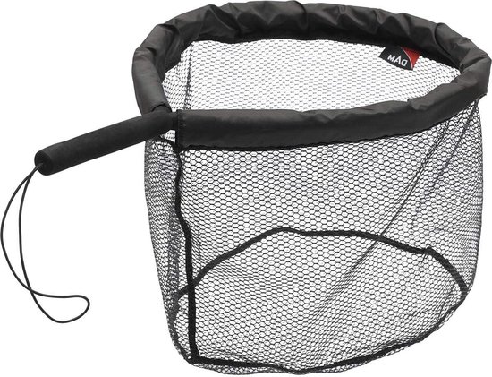 Drijvend Schepnet - Visnet Vangnet - Vissen Ontgaken - Rubberen Maas - 50x40x35 cm - Zwart van Merkloos