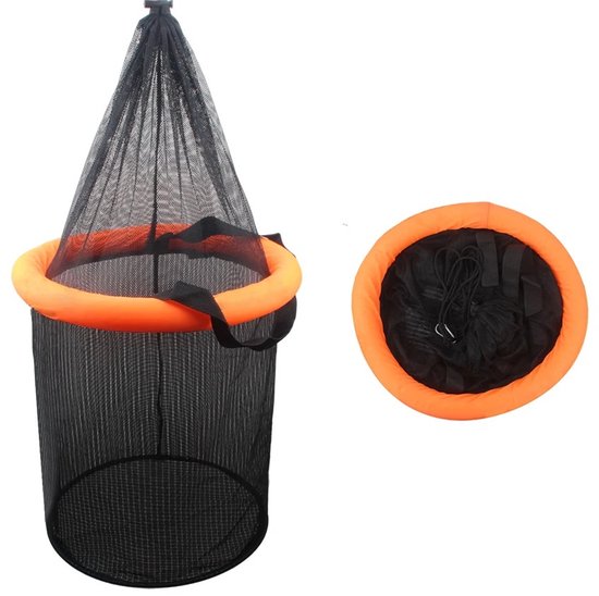 Drijvende Vismand - Opvouwbare Vishaak Kooi - Levend Visnet - Nylon Gaas - Compact & Duurzaam - Maat S van Merkloos