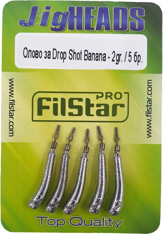 Drop Shot Lood Set 5 x 2g - Druppelvorm Gebogen Visslood