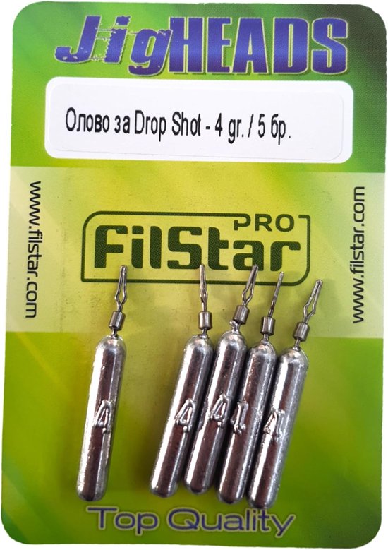 Drop Shot Lood Set 5x 4g - Vislood met Swivel - Hengelsport Accessoires