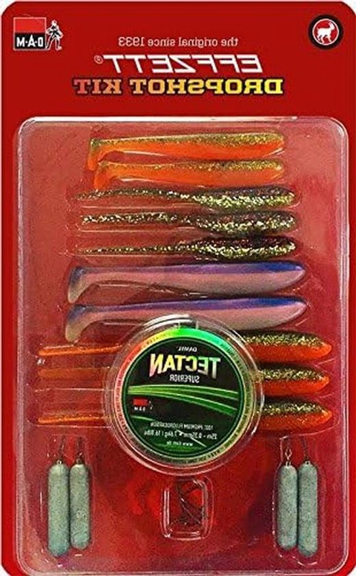 Dropshot Kit - Zacht Kunstaas Set - Vissen op Roofvis - Inclusief Fluorocarbon Lijn - 10 Lures 4 Haken - Assorti