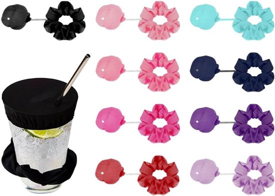 Druppelbeschermingsarmbanden, 10 stuks haarbanden voor drankafdekking, scrunchies voor feesten, strand en bar, haarelastieken in 9 kleuren