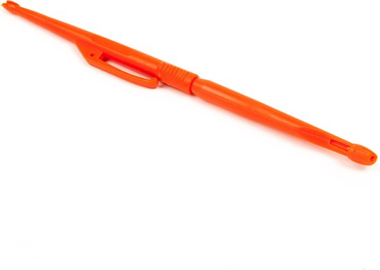 Dubbele Hakensteker Oranje Zwart + Naald Onthaker Haakjes Vis Haakje Onthaken Witvishaakjes Witvis van Stonfo