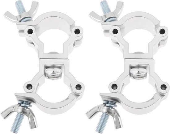 Dubbele Koppeling Truss - Aluminium - Swivel - Ring Gesp - Buis - 2 stks Swivel Dubbele Koppeling Truss Klemmen Aluminium Swivel Dubbele Ring Gesp voor 18-21mm Buis.