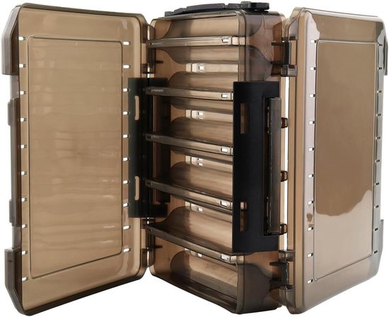 Dubbele Vis Lure Box met Handvat, 10 Compartimenten, Ideaal voor Vissen, Accessoire Opbergdoos en Organiser (20x17x4.5cm)
