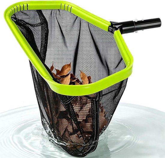dubbellaags diep net, vijvernet, professioneel zwembadschepnet, grondschepnet met aluminium frame, voor het reinigen van zwembadbladeren, insecten (geen stang)