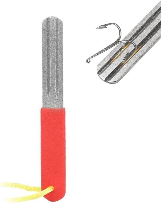 Dubbelzijdige Diamanten Vishaak Slijper met Handvat - 400/800 Korrel voor Efficiënt Slijpen van Vishaak, Perfect voor Sportvissers en Hobbyisten van Merkloos