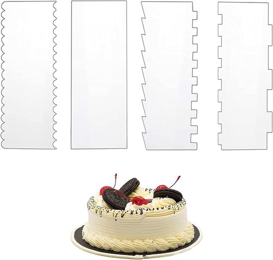 Dubbelzijdige Dikke Vaatwasserbestendige Schraper | Acryl Glazuur Gladmaker voor Botercrème Glazuur Decoratie Bakken Liefhebber Beginner Thuis