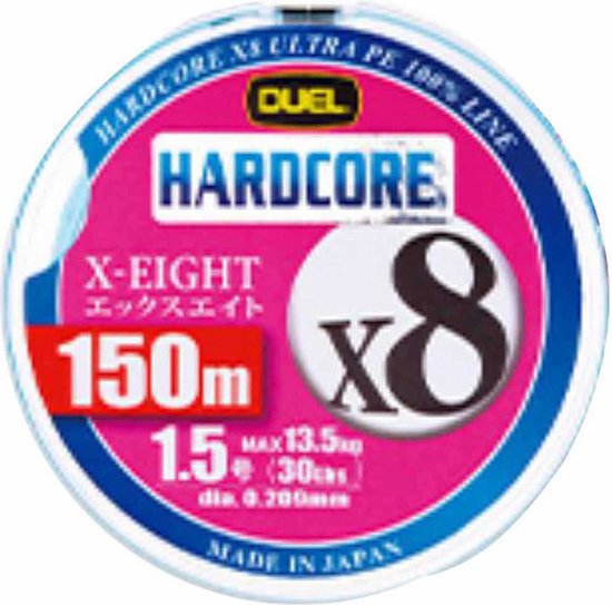 Duel Hardcore X8 Gevlochten Vislijn 150 M Roze 20 Lbs van Duel