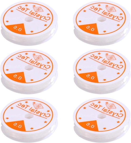Duidelijke elastische draad van 0.5mm voor sieraden maken, naaien en vissen - 18m spoel voor ketting en armbandjes van Merkloos