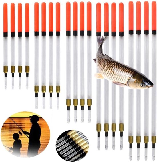 Duidelijke Waggler Drijvers voor Vissen - 20 Stuks in 5 Maten voor Coarse Fishing en Matchvisserij