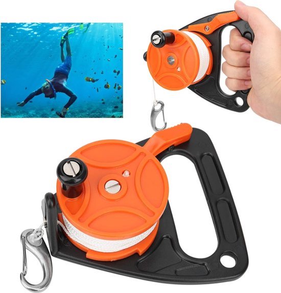 Duikspoel met 150 ft duiklijn en handvat voor kajakken en snorkelen - Veelzijdig duikaccessoire