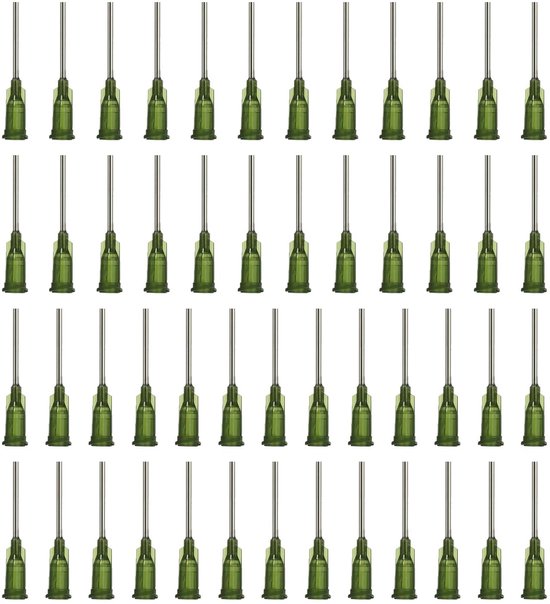 Dull Tip Dosing Needles met Curved Blunt Needle - 100 Pcs - 0.5 Inch 14G - Industrial Liquid Dosing Needle voor Refilling Liquid Ink en Glue - Olive Green van Merkloos