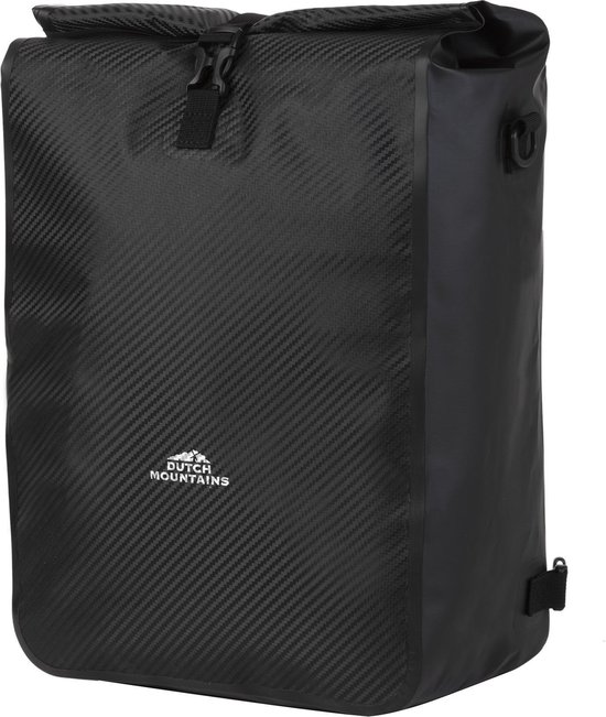 Dutch Mountains Enkele Fietstas Rugzak 28 Ltr - 100% Waterdicht - Fietstas, Schoudertas en Rugtas in 1 - Zwart van Dutch Mountains