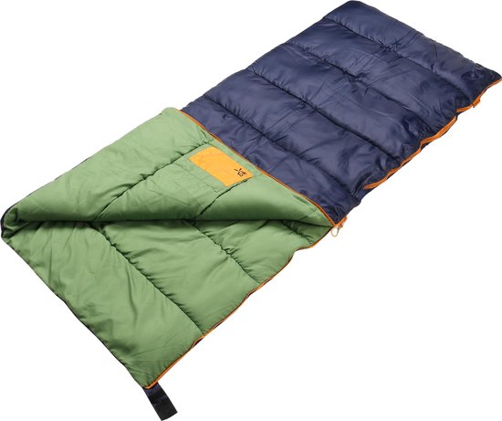 Dutch Mountains Slaapzak Pampus - 190 X 75cm aanritsbaar - Incl Tochtstrip en tasje - Blauw/groen van Dutch Mountains