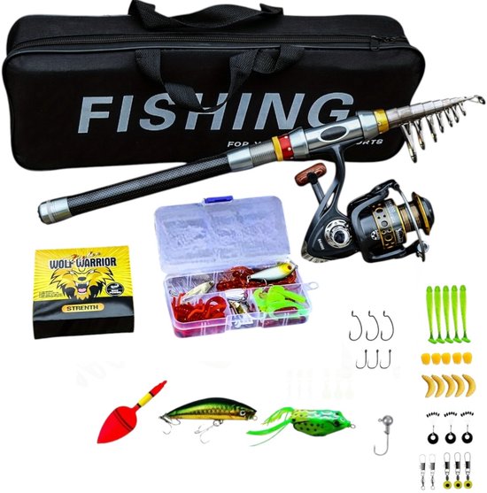 Dutchers® Werphengel 310cm met molen - 36-delige Telescopische Vishengel set - Vissen - Visspullen - Hengel voor Roofvissen - Hengelsport - Hengelset van Dutchers®