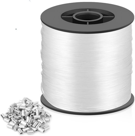 Duurzame 8mm x 200m Transparante Visserslijn, Sterk en Slijtvast, Ideaal voor Huishoudelijke Klussen, DIY Projecten en Sieraden Hangen van Merkloos