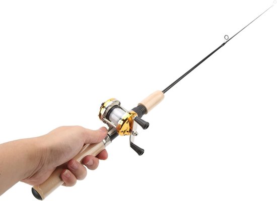 Duurzame IJsvissen Set met 75cm Hengel, Metaal Jigs en Koper Pendant voor Winterscholen