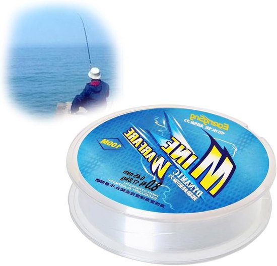 Duurzame monofilament visserslijn van nylon, 100 m, transparant, diameter 0.45 mm, ideaal voor hengelsport en vissen