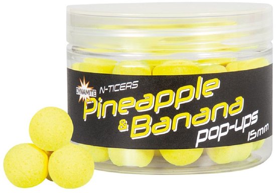 Dynamite Baits N-Ticers Pineapple & Banana Pop-ups 12mm van Merkloos