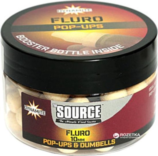 Dynamite Baits Source Fluro - Pop Ups - 10mm - Wit van Dynamite Baits