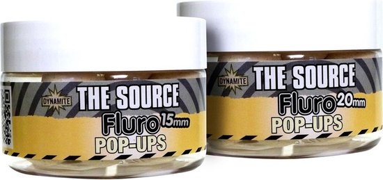 Dynamite Baits Source Fluro - Pop Ups - 15mm - Wit van Dynamite Baits