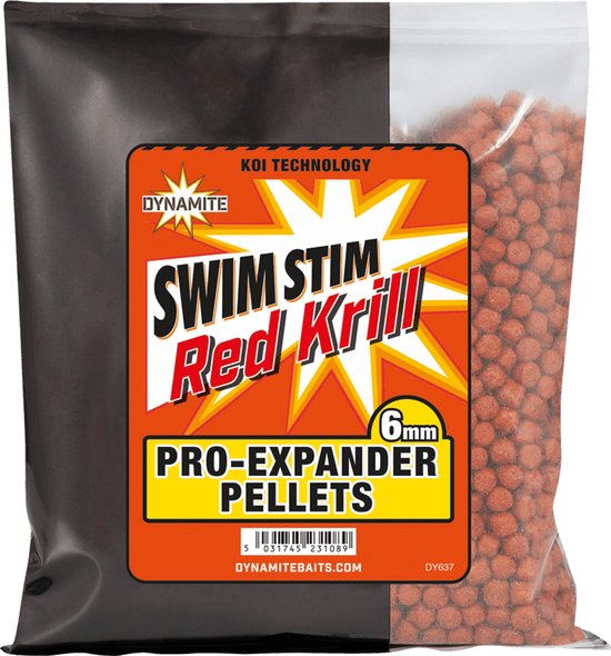 Dynamite Baits Swim Stim Pro-Expander Pellets | 300g 6mm Red Krill