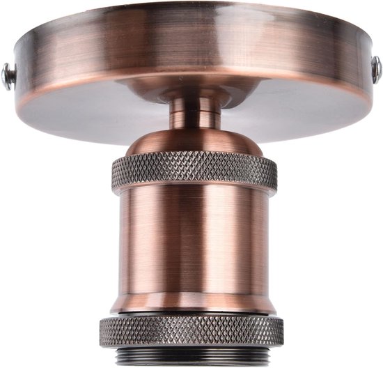 E26 E27 Vintage Hanglamp Houder Plafondlamp Socket Metalen Wandlamp Houder voor Home100-240V(Rode patina)