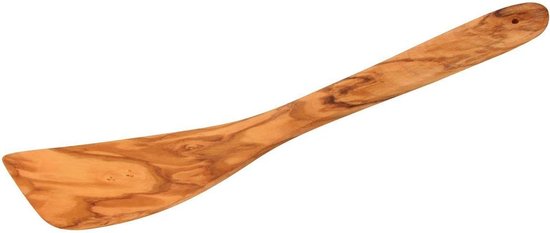 eco-vriendelijke spatel OLIVE 30 cm, olijfhouten keuken – spatel, die robuust is en duurzaam, keukengerei van hout met een unieke en mooie houtstructuur (Kleur: bruin), Aantal: 1