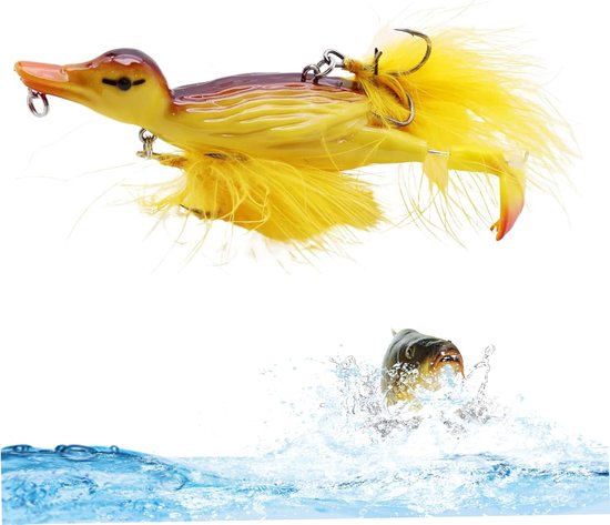Eenden Lokker - Vis Aas - Vissen Op Water - Realistisch Ontwerp - 10.5 cm - Geel