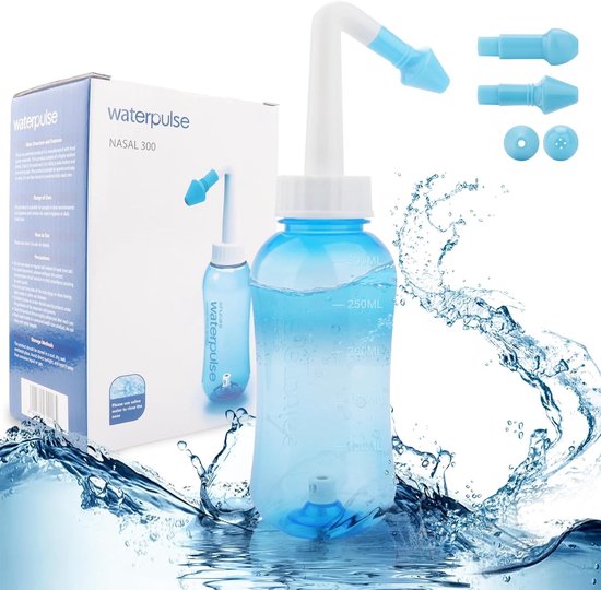 Effectieve Neusspoeling met Neti Pot - 300 ml Nasale Spoelfles, Ideaal voor Volwassenen en Kinderen, BPA-vrij, Verlicht Sinusproblemen en Allergieën