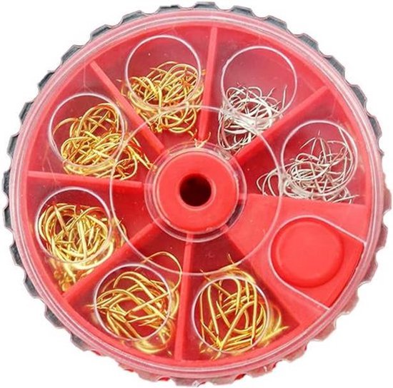 EGoods - 120-delige set kleine zoetwater vishaken van carbon staal met plastic doos. Geschikt voor worm aas.