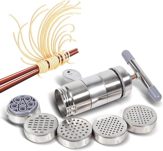 EGoods - Handmatige pastamachine, roestvrij staal, voor fettuccine, spaghetti en lasagne, deegroller voor verse pasta, zonder motor, voor in de keuken en huishouden. van EGoods