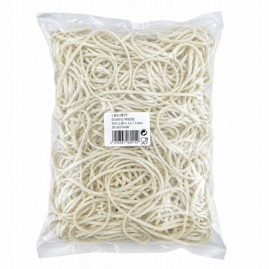 Elastiekjes 1 KG Wit – ±1000 Stuks – 51mm – Sterke Rubber Elastieken