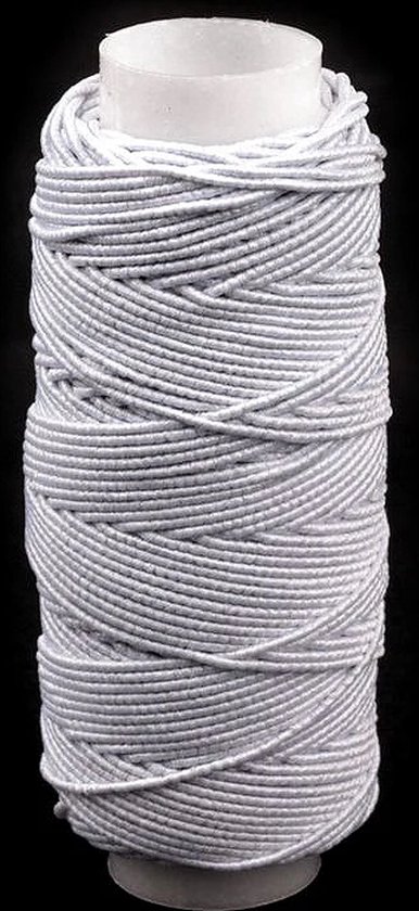 elastisch garen wit - dun rond koordelastiek voor sieraden & naaien - 25m - 0,6 mm van Merkloos