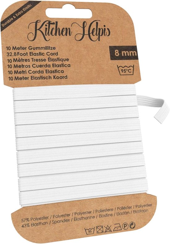 Elastisch Koord 10 Meter – Plat Elastiek Band voor DIY Maskers en Meer
