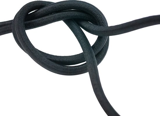 Elastisch koord 10mm zwart - 25 meter