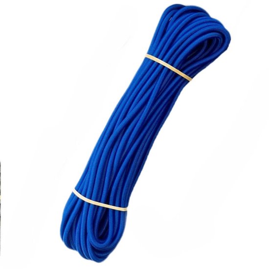 Elastisch koord 8mm, 20m blauw - Gummiekoord voor diverse toepassingen
