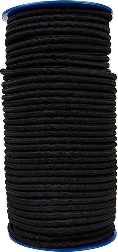 Elastisch koord 8mm zwart - 100 meter