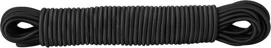 Elastisch koord - Spanelastiek touw - Zaken vastzetten - Op maat te knippen - 20 meter 5 mm - Zwart