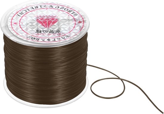 Elastisch kralenkoord 0,8 mm voor sieraden maken, ideaal voor armbanden en kettingen, bruin, 100 m