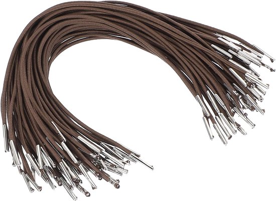 Elastisch Prikkeldraad - Ronde Lus Touw - Maskers en Hoeden - Metalen Weerhaak Bevestiging - 25 cm Lengte - Kaki