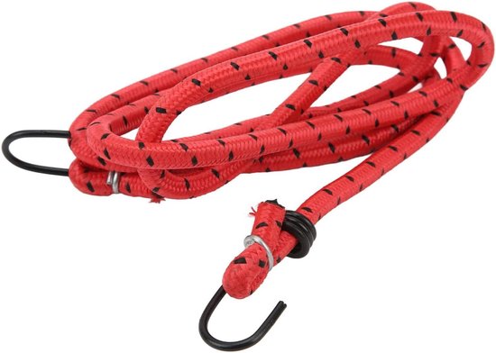 Elastisch Touw met Haken - Bagagetouw Spanschoen - Bagage Beveiligen - Gecoate Roestvrije Haken - 140 cm - Rood