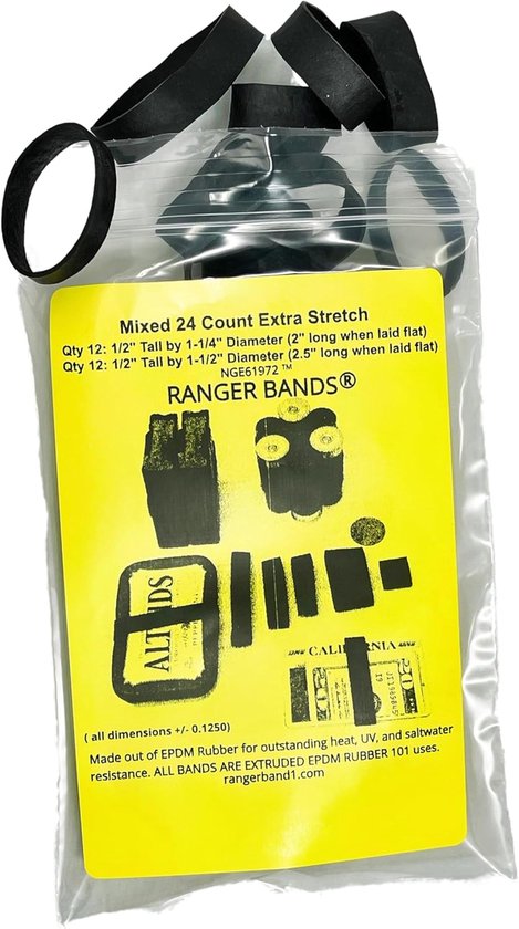 Elastische Banden - Sterke Rubbers - Outdoor Survival - Extra Stretch EPDM - Diverse Maten van Merkloos
