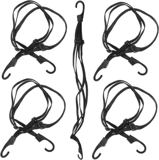 Elastische Bindriemen - Bagagekoorden Bungee - Bagage Vervoeren - Met Anti-Drop Haak - 90 cm - Zwart