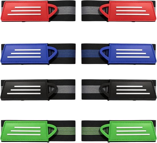 Elastische broekbanden voor sport en buitenactiviteiten, 8 stuks, verstelbaar in 4 kleuren, ideaal voor fietsen, hardlopen en wandelen