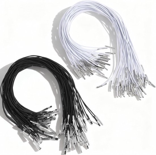 Elastische Hoedband met Metalen Spines 30 cm - Ideaal voor Maskers, DIY Feesthoeden en Boekbinding - Wit