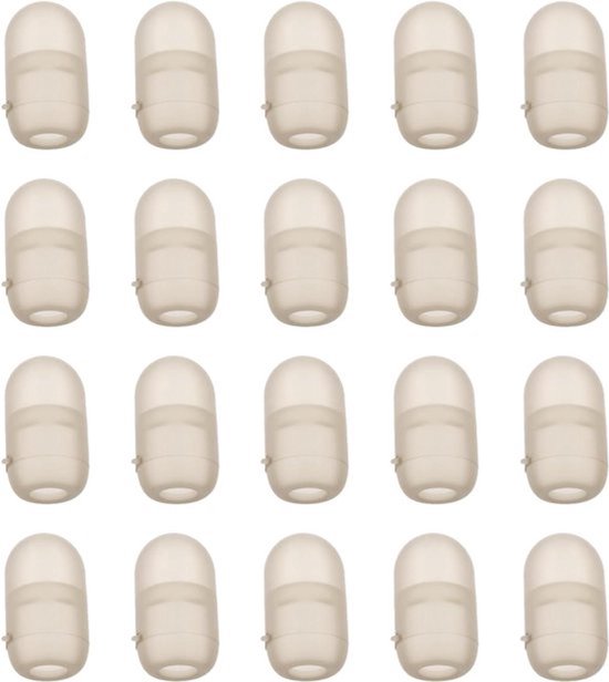 Elastische Kralen voor Vissen - 20 stuks - Zachte Stopper - Cilindrisch - Pole Elastiek - Visbenodigdheden - Geschikt voor Hengel - Wit