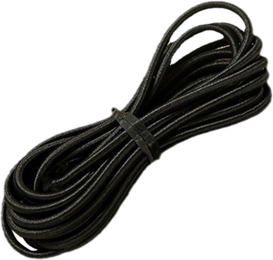 Elastische spanner - Rubberen koord - Zeil bevestigen - Weerbestendig materiaal - 10 meter - Zwart