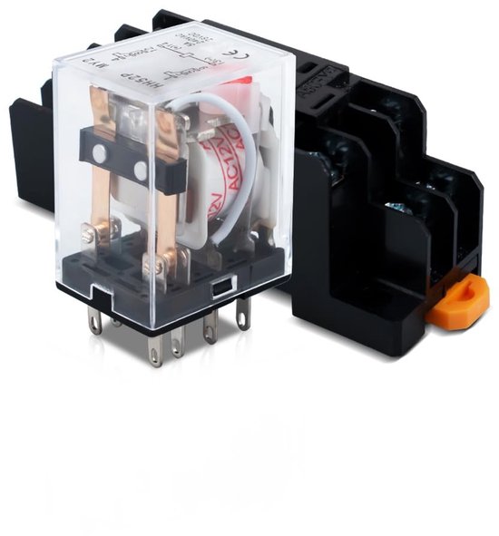 Electromagnetisch 12V relais met 8 pinnen en 10A spoel, ideaal voor elektrische schakelingen en automatisering